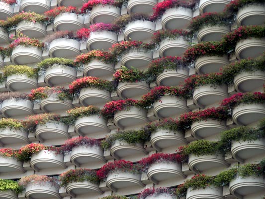 Flowery balconies of the Shangri-La Hotel, Bangkok