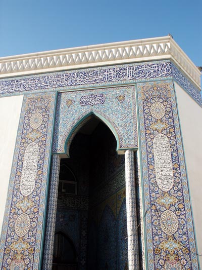 Ornate tilework, Zehra Mosque, Sharjah Heritage District