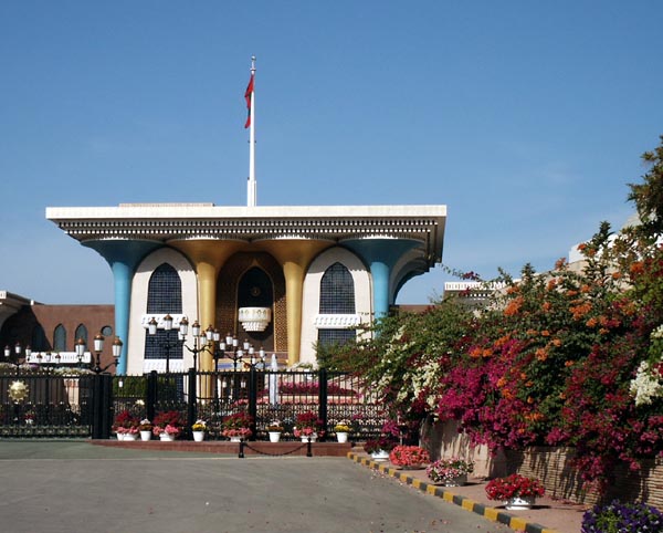 Alam Palace, ceremonial palace of Sultan Qaboos, built 1972, Muscat