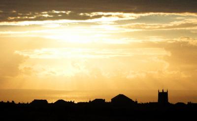 nearly a sunset over St. Just, Cornwall