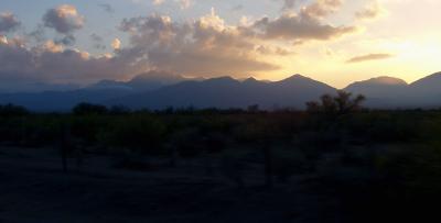 Chiricahua Mtns near sunset (taken by Mary from car window)