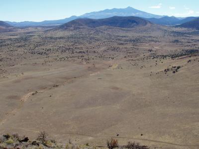South towards Colton Crater and San Francisco peaks behind it