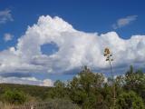 Meanwhile at the top of the trail, clouds are developing holes thru them