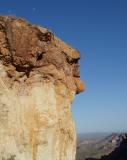 cliff face and moon
