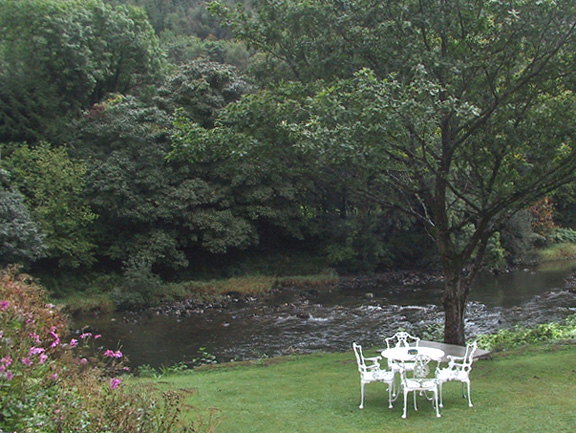 Table by the stream