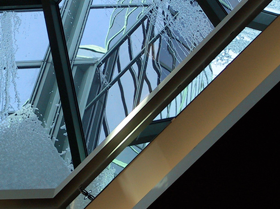 Corner of  a skylite in mall