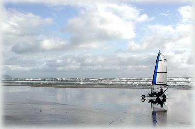 Land yacht on Kapiti Coast, New Zealand
