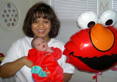 3 Oct 2004  Ian, Mommy and Elmo!