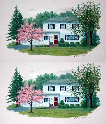 Painting with Gauze added by adjustment Layer - Top
Original - Bottom