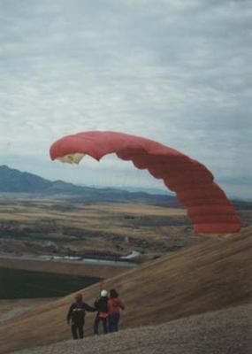 My first paraglider lessons Point of the Mountain 1990