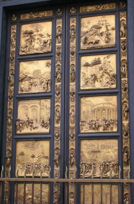 One of the famous doors of the Baptistery