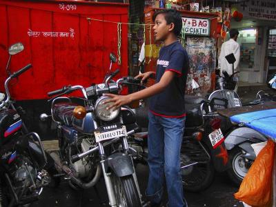 boy with motorcycle