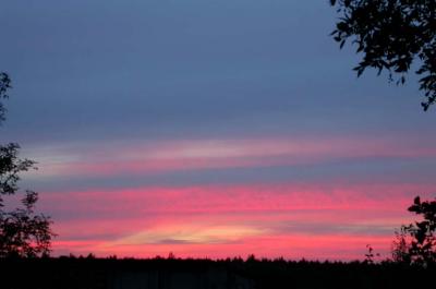 sunset over the farm