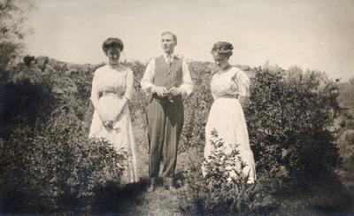 Ethel (on left) with two friends, 1912