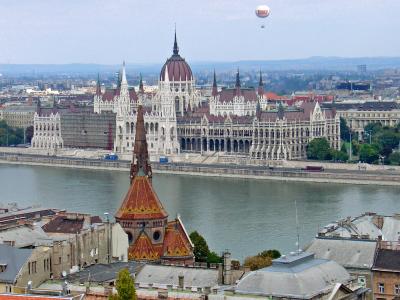 Across the Danube, the Parliament building