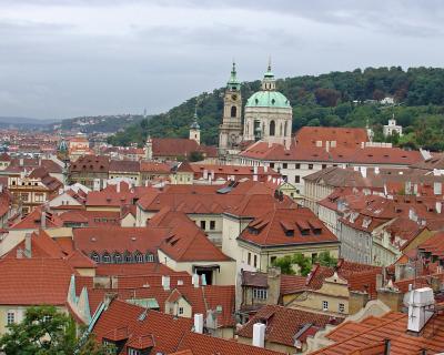 The red tile roofs of Prague
