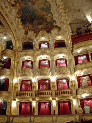 Boxes in the ornate Prague opera house