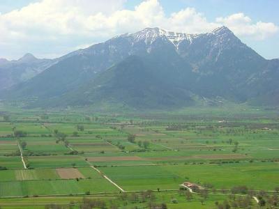 ...to bloom again, meeting Mount Chelmos on the West...