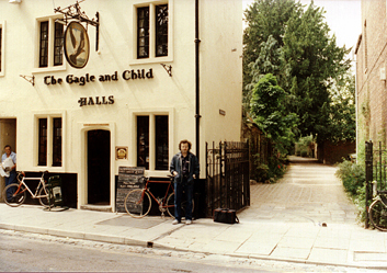 Richard in front of the Eagle and Child Pub. We had lunch there. In the 1960's, J.R. Tolkien and C.S. Lewis met here daily.