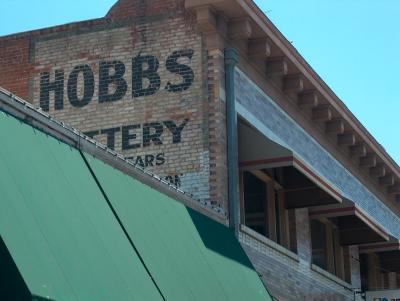 original Hobbs Battery ad painted on building
