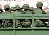 Soldiers preparing for Independence parade