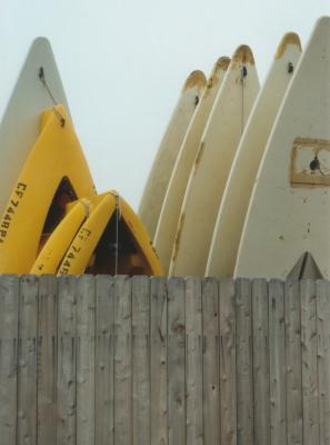 kayaks in the fog, morro bay, 2004