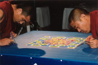 monks, mandala, crocker art museum, sacramento, 2004
