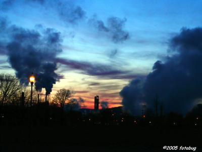 Sunrise over Weyerhauser mill