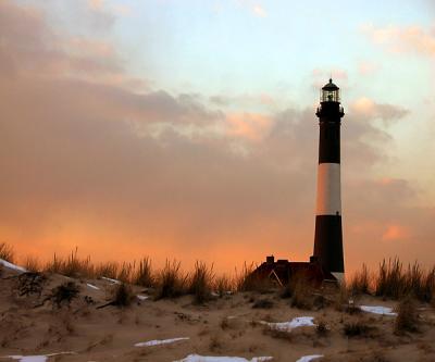 Fire Island Light In The Snow