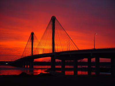 Clark Bridge at Sunset