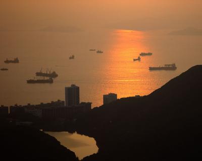 View from Victoria Peak at Sunset (Looking South)