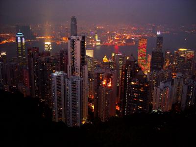 View of Hong Kong at Night from Victoria Peak