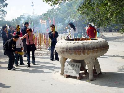 Burning Incense at the Po Lin Monastary (Lantau Island)