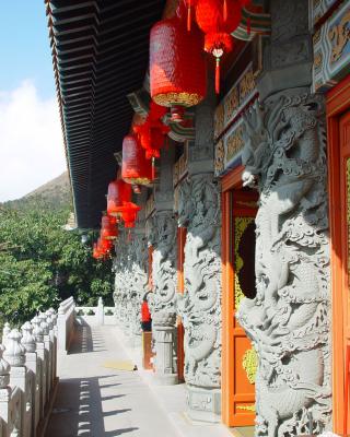 Carvings on Exterior of Temple at the Po Lin Monastary (Lantau Island)