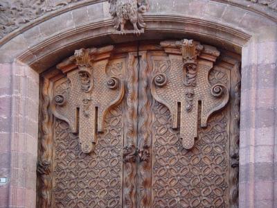 Detail of ornate door in San Miguel