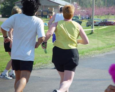 Jon handing off to Peggy at 2nd exchange