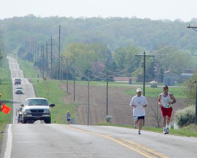 Dave running w/Terry at end of 16th leg