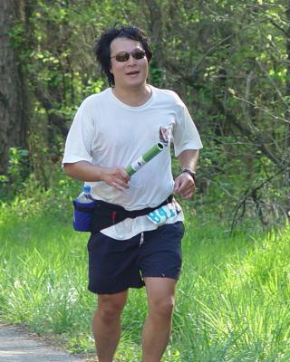 Still smiling at end of 18th leg!