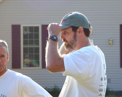 Greg waiting for hand-off at 19th exchange