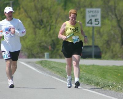 Dave running w/Peggy at end of 11th leg