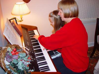Cathie and Rebecca Playing the Piano
