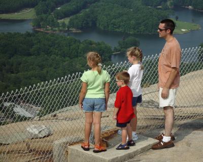 Brittany, Chandler, Rebecca, and Jason on top of Stone Mountain