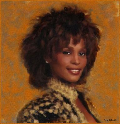 Whitney  Houston  Using Trimoon Watercolor Technique