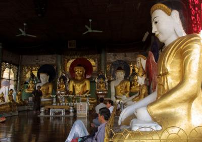 Gold Budda in one of the many temples