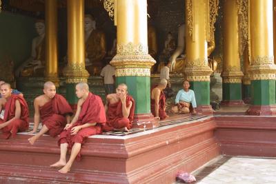 Monks waiting for prayers
