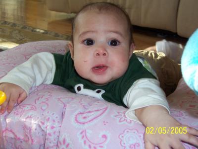 Evan doing some tummie time