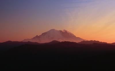 Mt Rainier at sunset