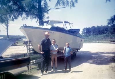 Dad, Jimmy and Dallas fishing with Barker