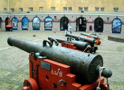 Innercourt of museum. Authentic cannons