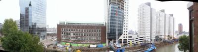 Very recent panorama photo. New building is nearing its completion